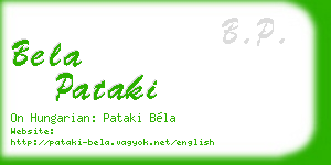 bela pataki business card